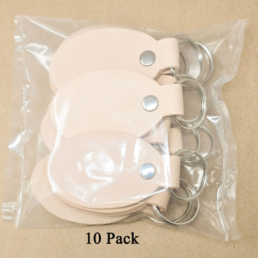 Veg-Tanned Leather Key Fobs for Stamping & Personalization