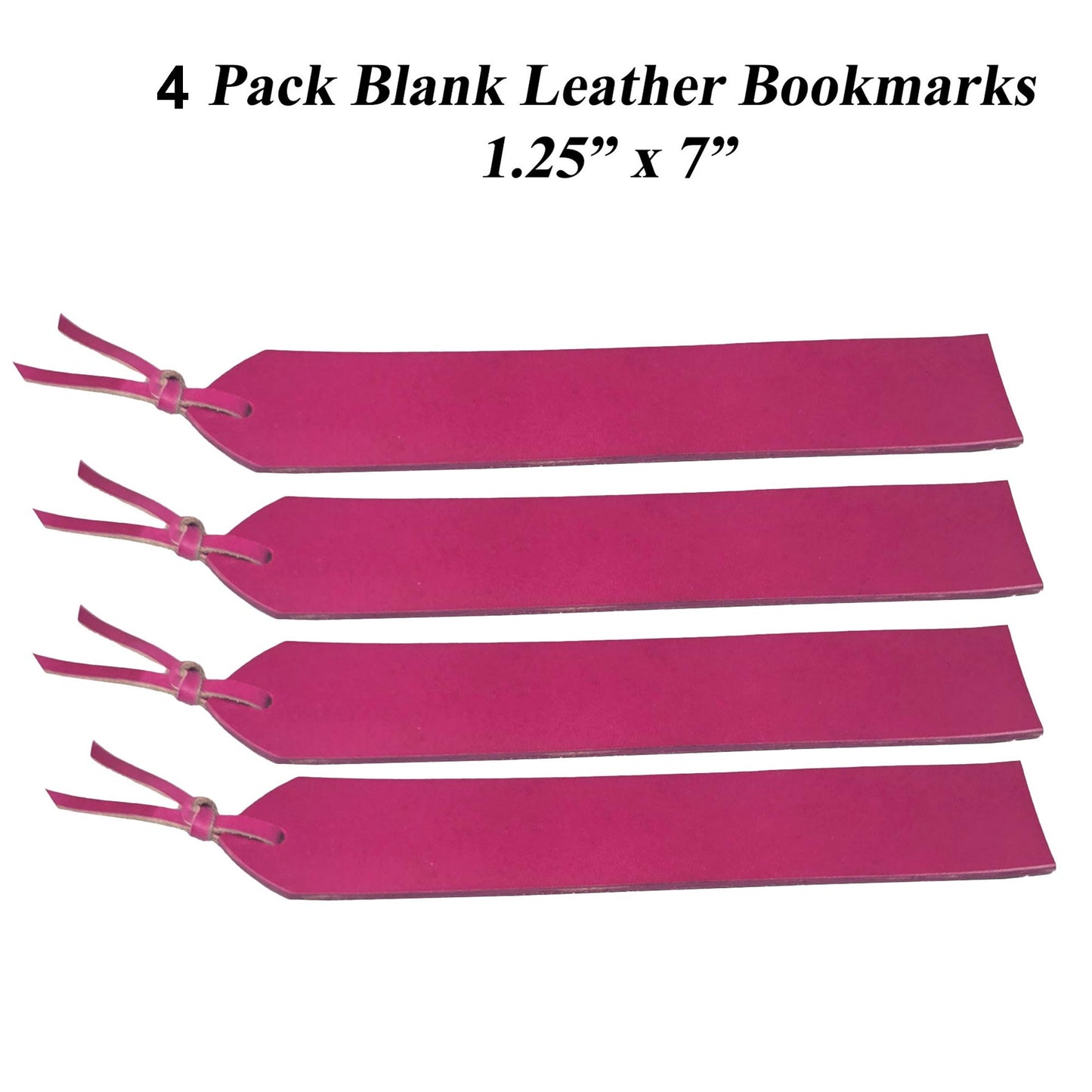 4 Pack Handmade Leather Bookmarks – Dyed Vegetable Tanned Blank Leather for DIY Stamping, Tooling, Painting, Engraving