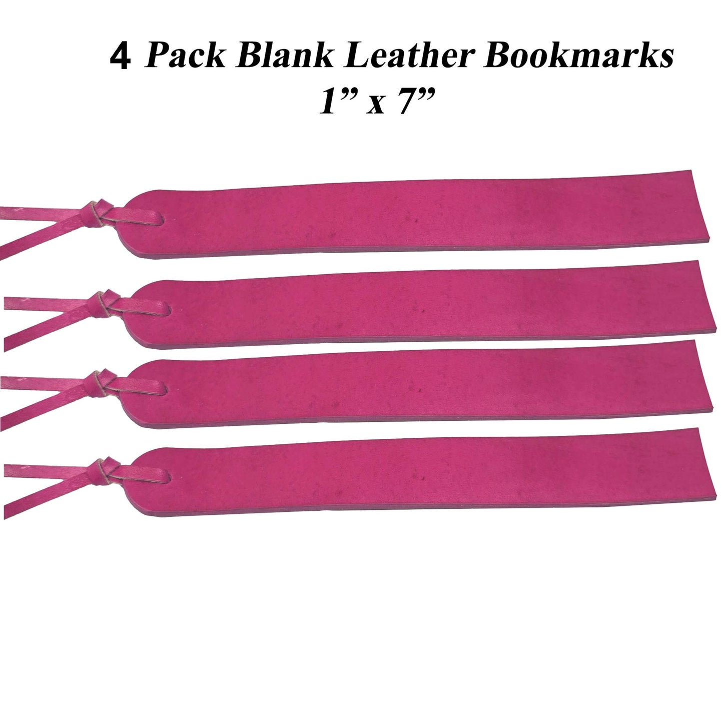 4 Pack Handmade Leather Bookmarks – Dyed Vegetable Tanned Blank Leather for DIY Stamping, Tooling, Painting, Engraving