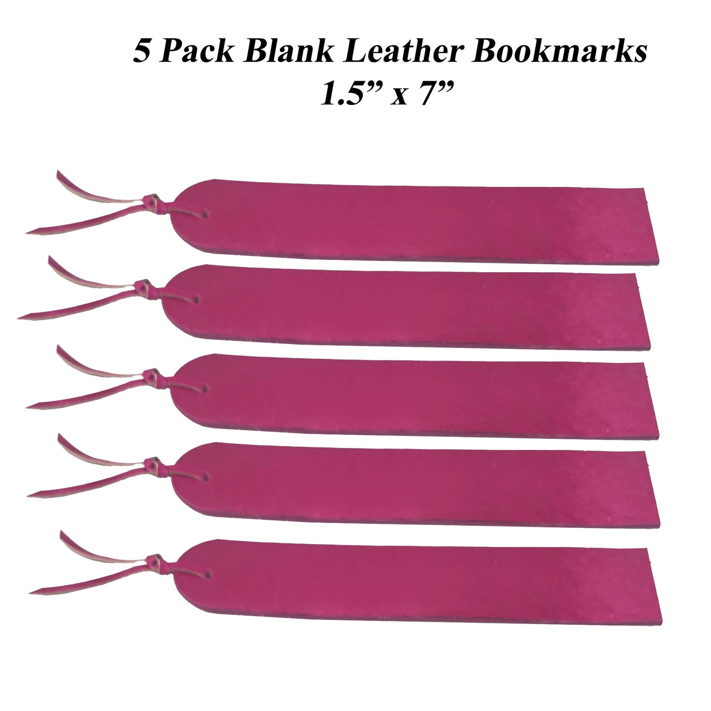 5 Pack Handmade Leather Bookmarks – Dyed Vegetable Tanned Blank Leather for DIY Stamping, Tooling, Painting, Engraving