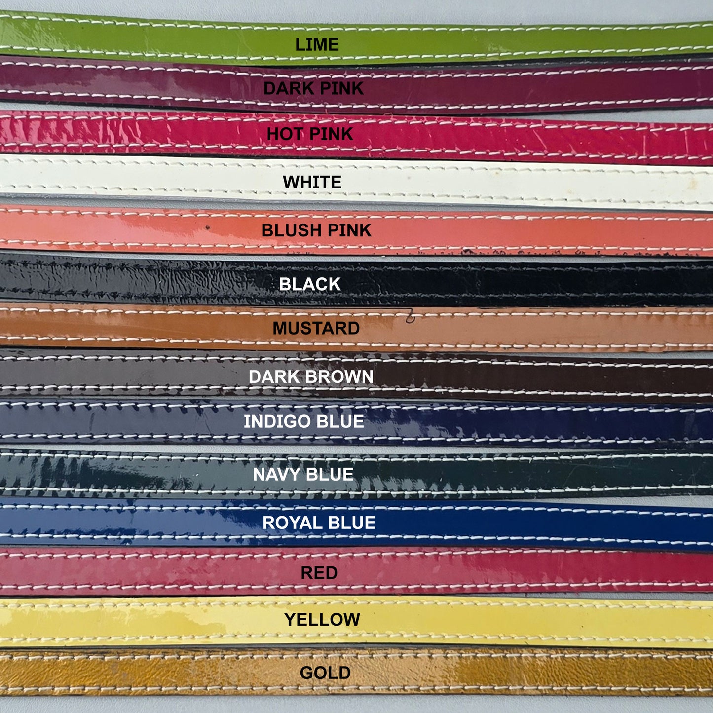 patent colors available for puppy collars