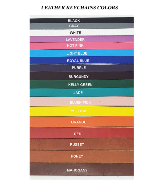 leather keychains color options