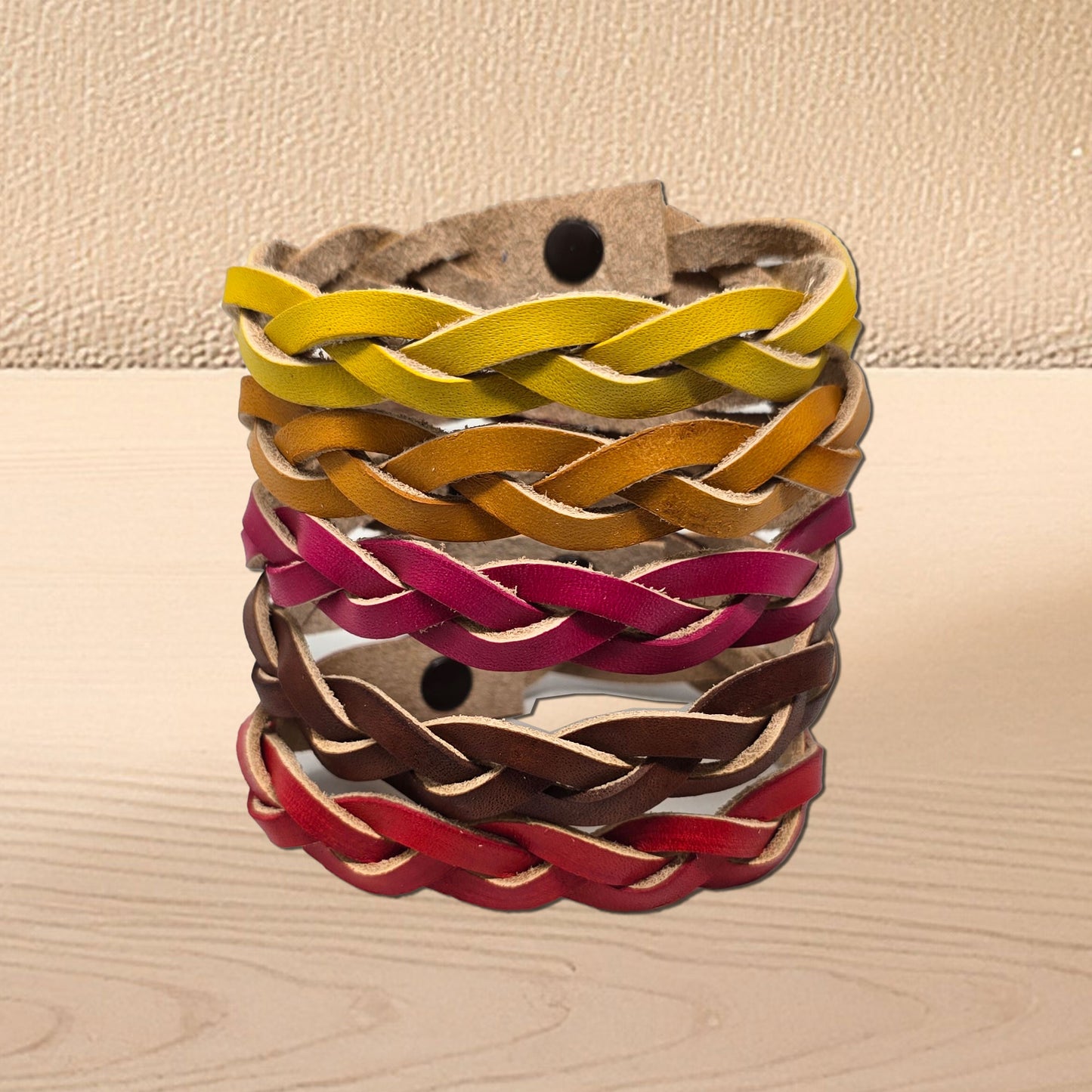 Mystery Braid Leather Bracelet DIY Kit – 8 Pack Hand Dyed in 10 Colors-Leather Craft Kit for Jewelry Making