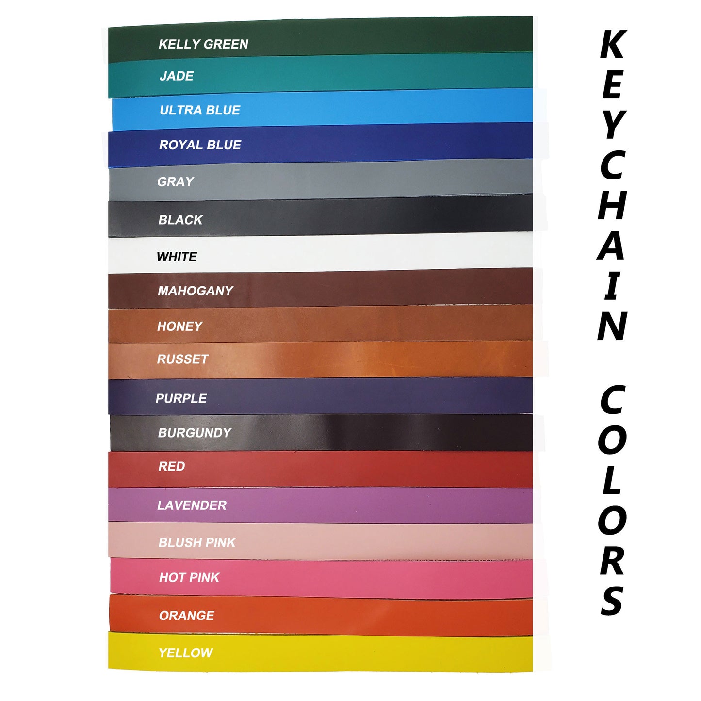 leather keychains color chart