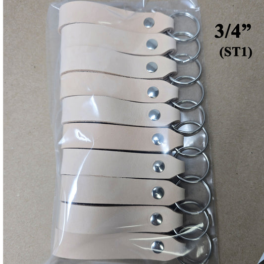 Set of 10 natural leather key fobs for customization, ideal for hand tools and dye