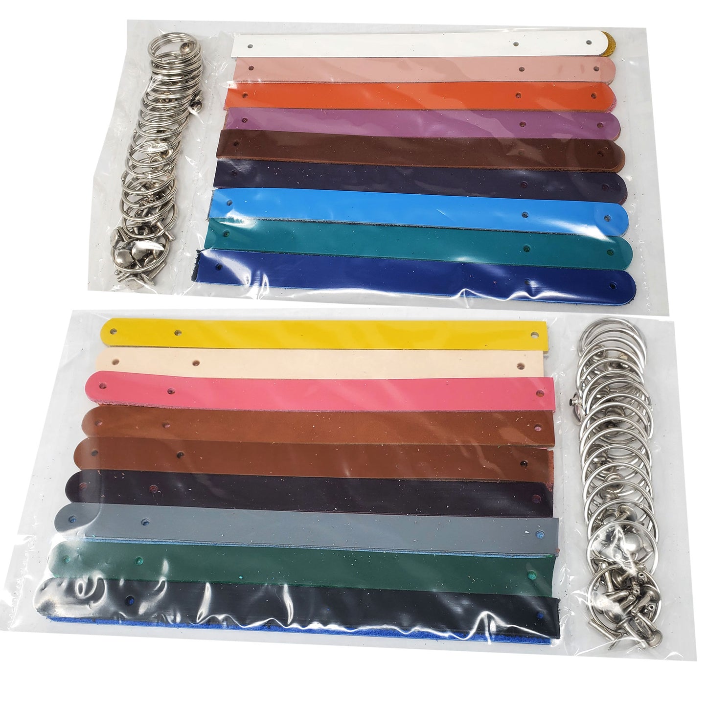 Leather Keyrings Blank 5/8" all 18 colors pack