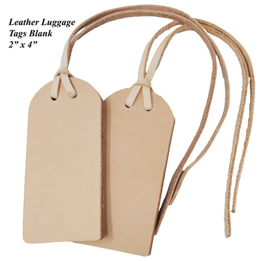 Large vegetable tanned leather luggage tags great for all type of personalization technic