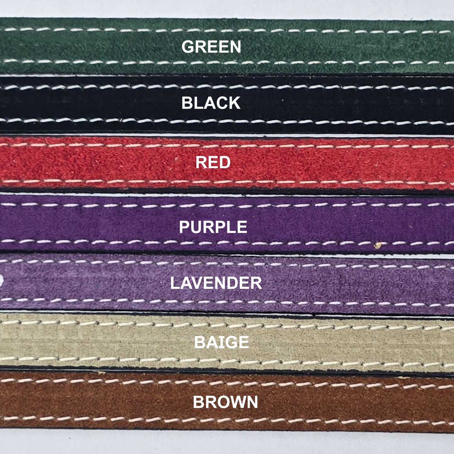 all leather suede colors available for half inch puppy collars
