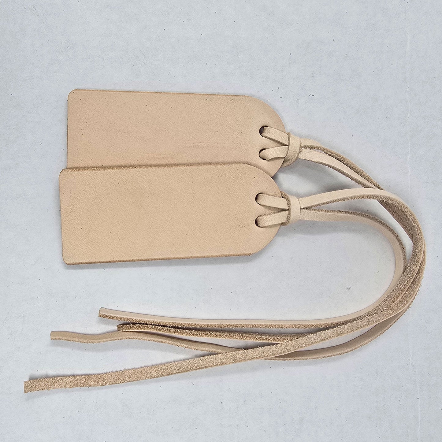 Ste of 2 vegetable tanned leather luggage tags customization ready