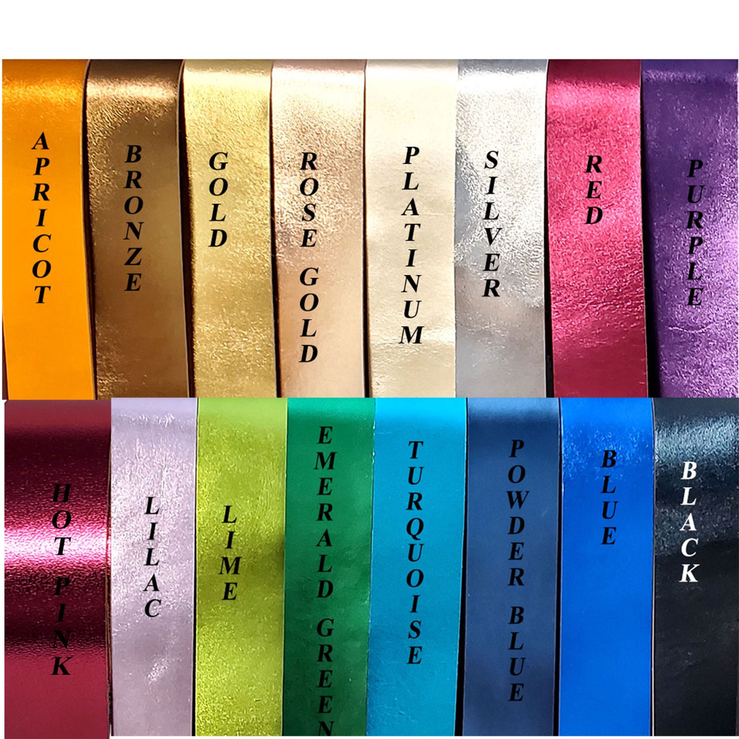 Metallic leather strips 3-8 inch to 3 inch wide great for craft projects