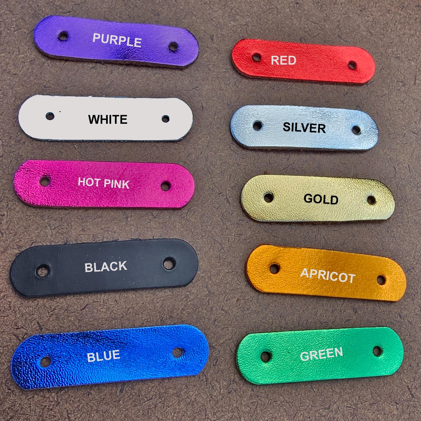 Personalized Leather Keychain – Custom Name Keyring Gift-Metallic Leather Loops