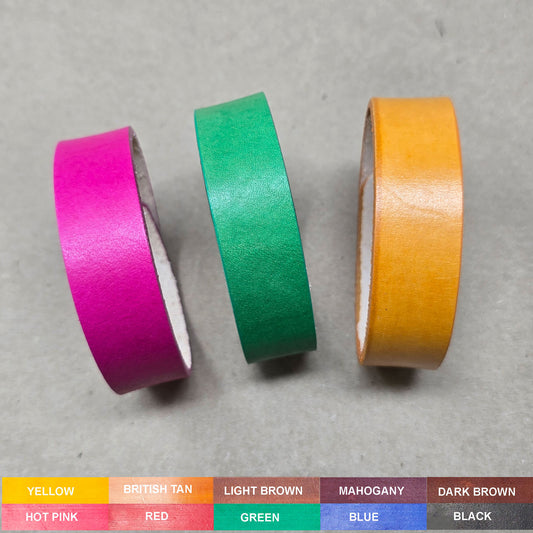8 Pack DIY Leather Bracelet Blanks – 3/4 Inch Vegetable Tanned, Hand-Dyed, Laser Safe, Ready for Stamping & Tooling