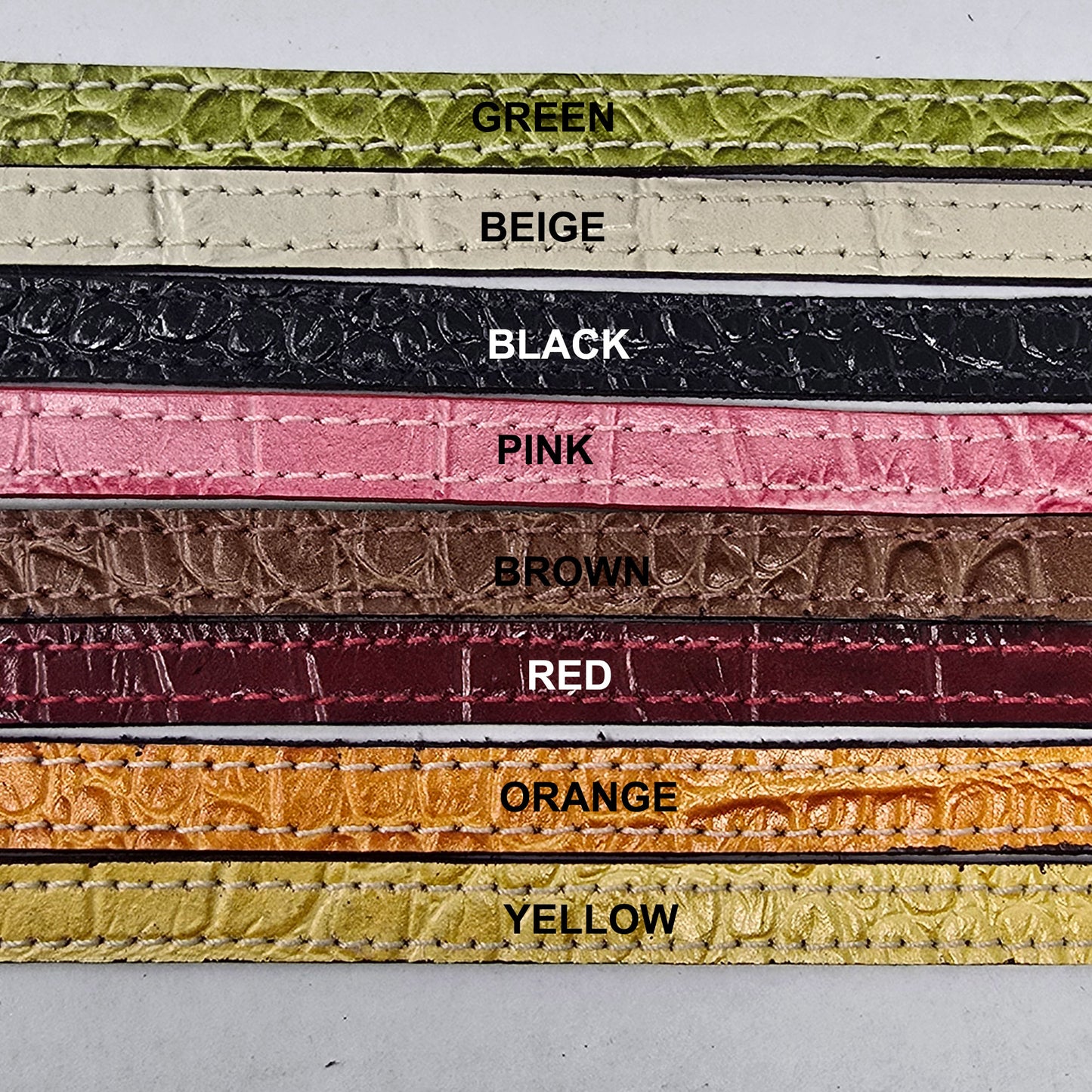 colors available for toy dog croco colars