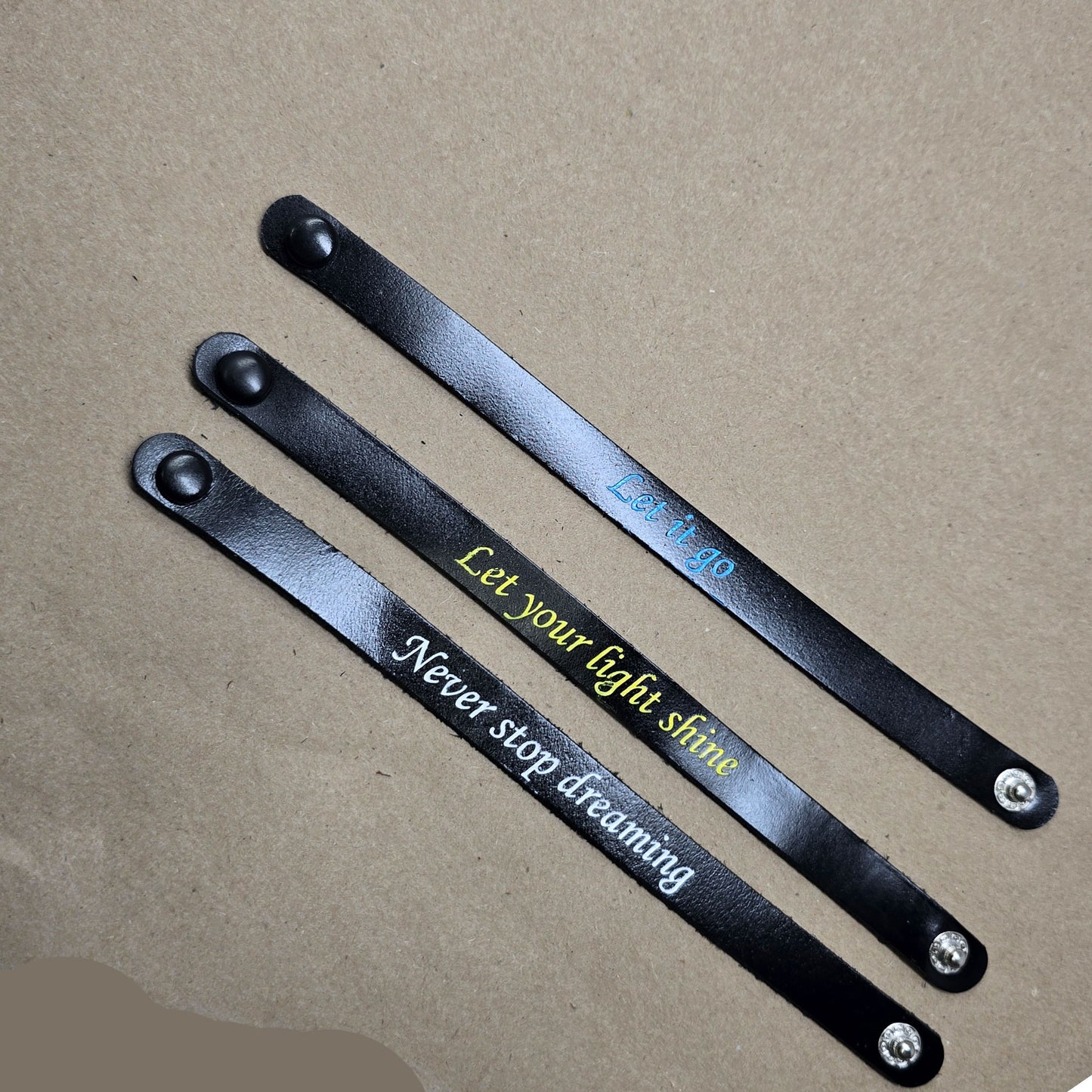 Personalized Leather Bracelet – Adjustable 1/2" Custom Engraved Full-Grain Leather Wristband, Handmade Gift for Him or Her