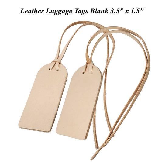 Hand stamping ready vegetable tanned  leather luggage tags