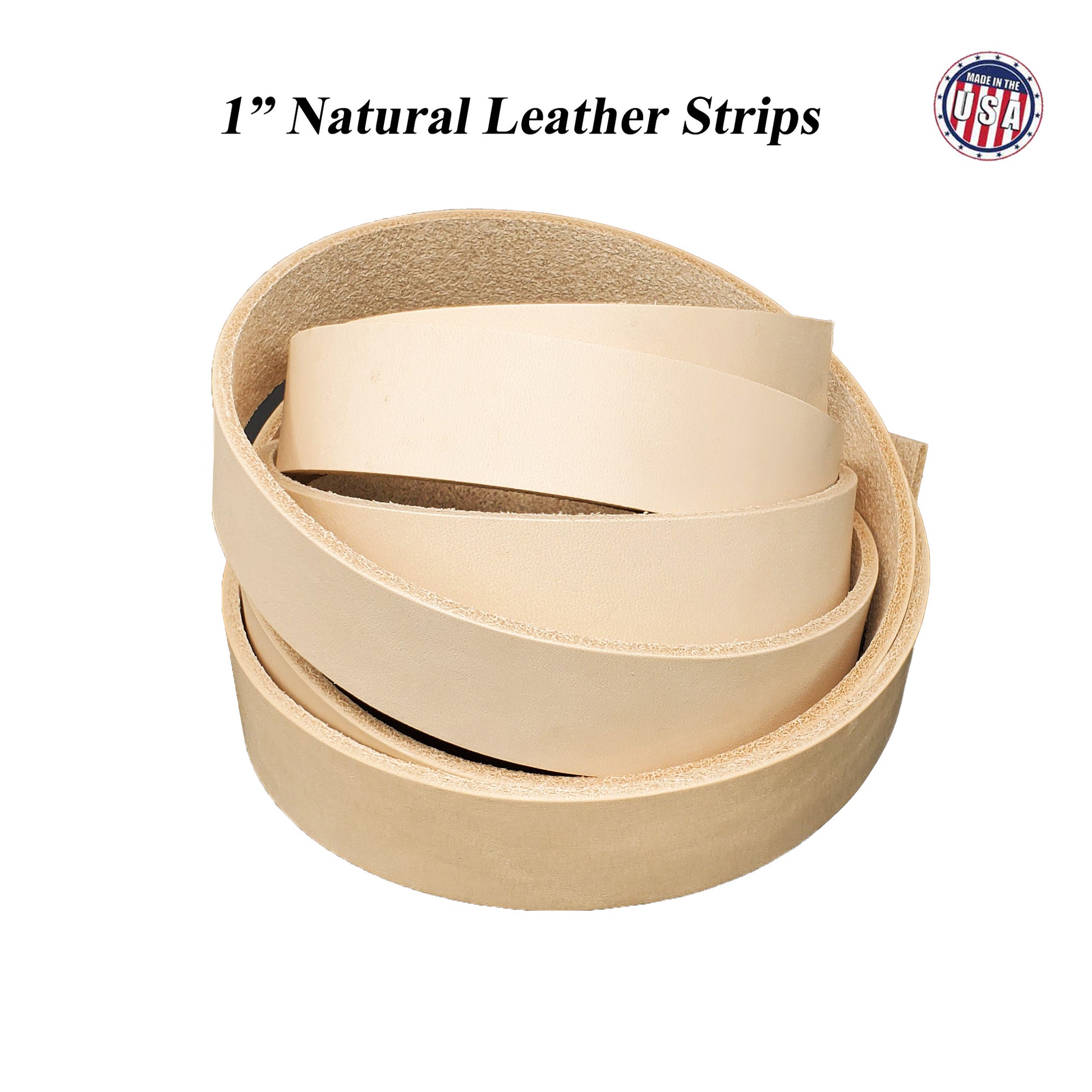 Vegetable tanned leather strips 1", high-quality and versatile for crafting, sewing, and DIY projects