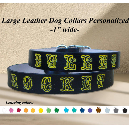 Personalized Leather Dog Collar – Custom, Heavy-Duty & Made for Large Dogs