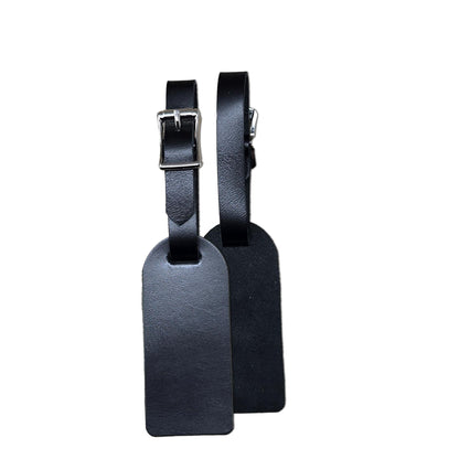 Full Grain Leather Luggage Tags with Buckle – Engraving Ready, 1.5" x 3.5"