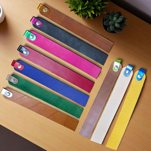 Blank Leather Bookmarks – Natural Vegetable Tanned Leather for DIY Craft, Stamping, Painting, Engraving & Personalization