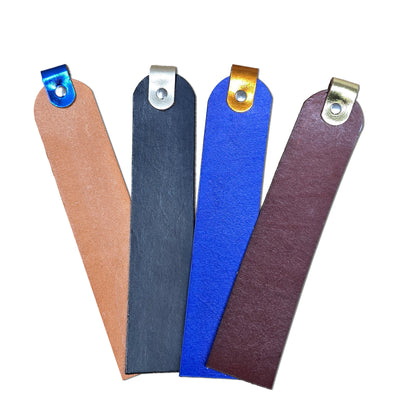 Blank Leather Bookmarks – Vegetable Tanned, 1.5" x 7.5", DIY Stamping & Engraving, 10 Colors (Pack of 4)
