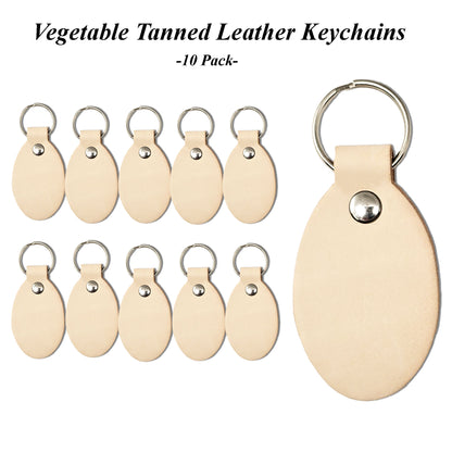 Veg-Tanned Leather Key Fobs for Stamping & Personalization