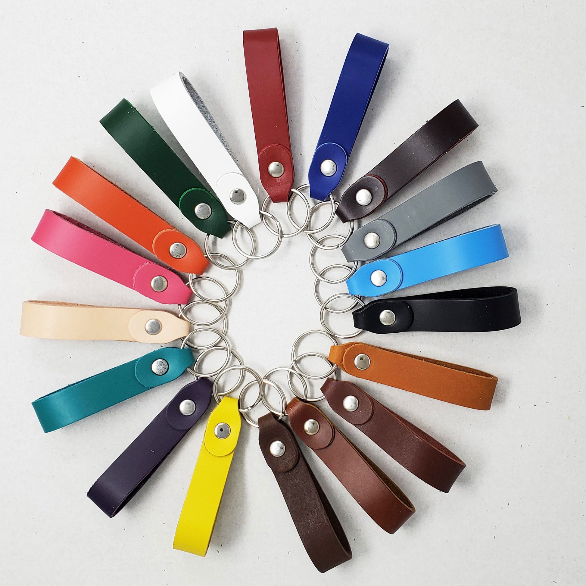leather keychains back side