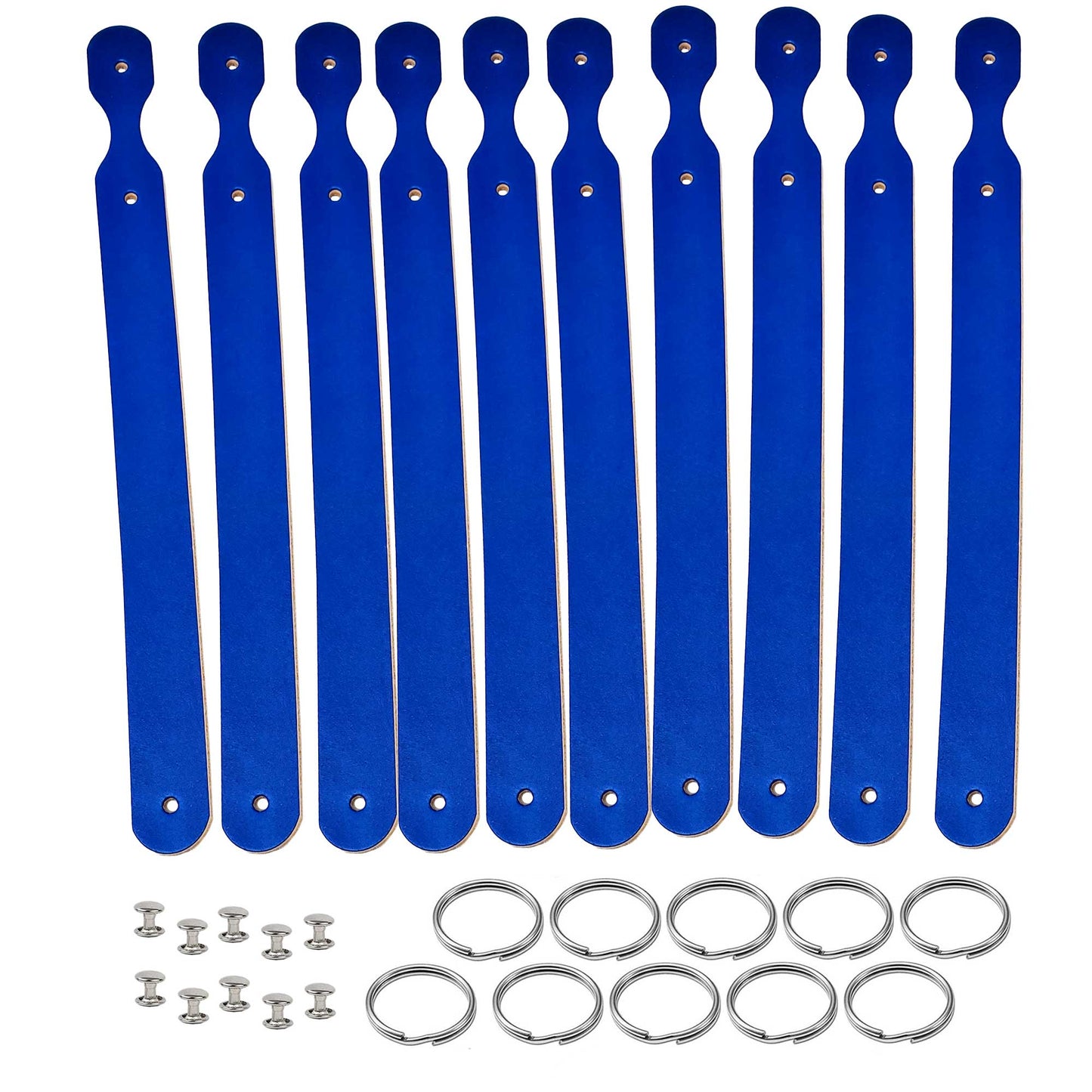 Blue colored vegetable tanned leather keychains stamping , tooling and engraving ready. Premium quality and ready to customize.