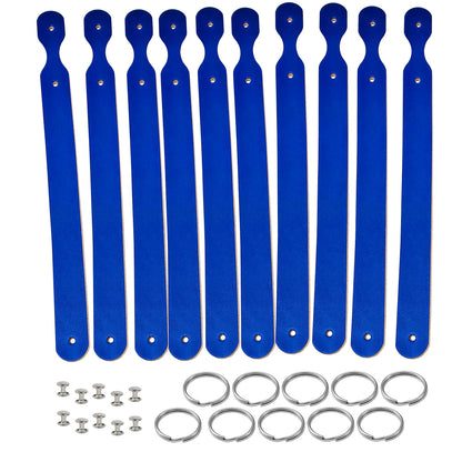 Blue colored vegetable tanned leather keychains stamping , tooling and engraving ready. Premium quality and ready to customize.