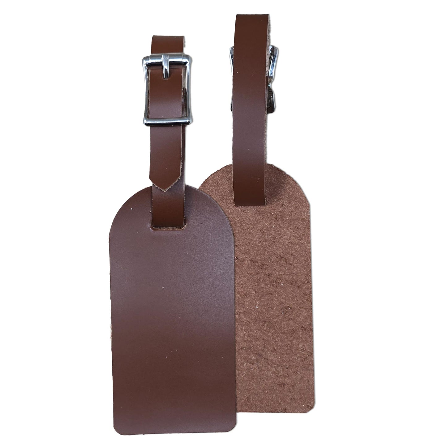 Full Grain Leather Travel Luggage Tags with Buckle Strap
