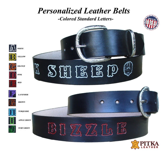 Customizable Belts Personalized Leather Belts-Custom Name Belts-Made in USA – Pitka Leather