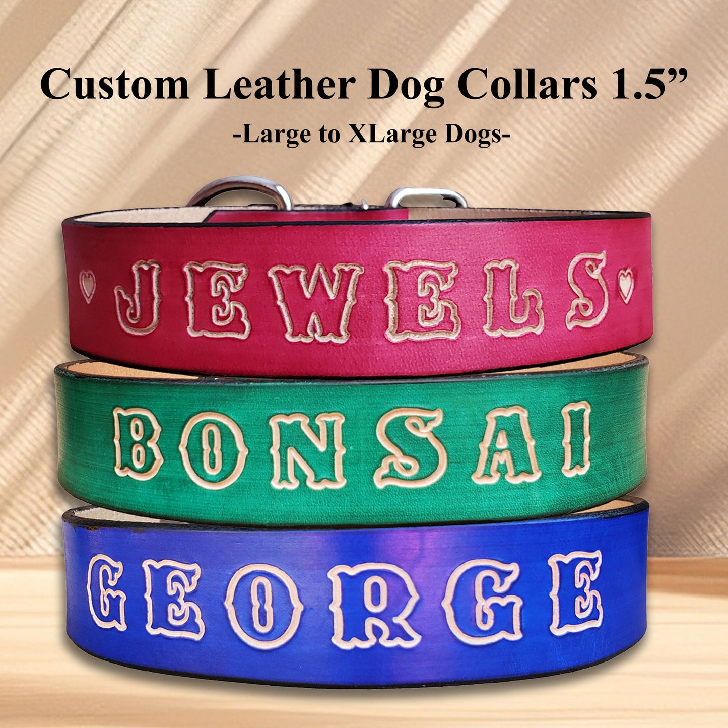 Heavy-Duty Leather Dog Collar – Personalized, Durable & Made in USA