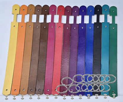 10 Pack DIY Leather Keychain Kit with Hardware – Vegetable Tanned