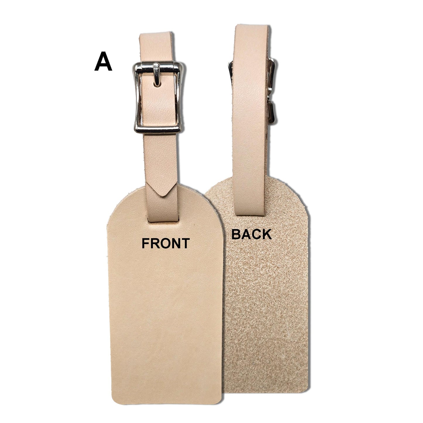 Natural Vegetable-Tanned Leather Luggage Tag Blanks – 2" x 4" | Stamping, Tooling & Engraving Ready
