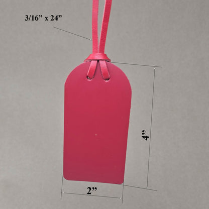 Full Grain Leather Luggage Tags, Engraving Ready, 15 Bright Colors-4 pack
