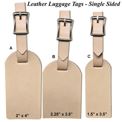 Natural Vegetable-Tanned Leather Luggage Tag Blanks – 2" x 4" | Stamping, Tooling & Engraving Ready