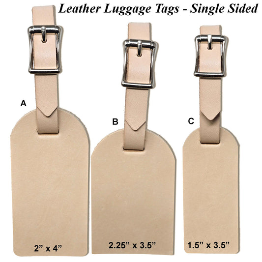 Natural Vegetable-Tanned Leather Luggage Tag Blanks – 2" x 4" | Stamping, Tooling & Engraving Ready
