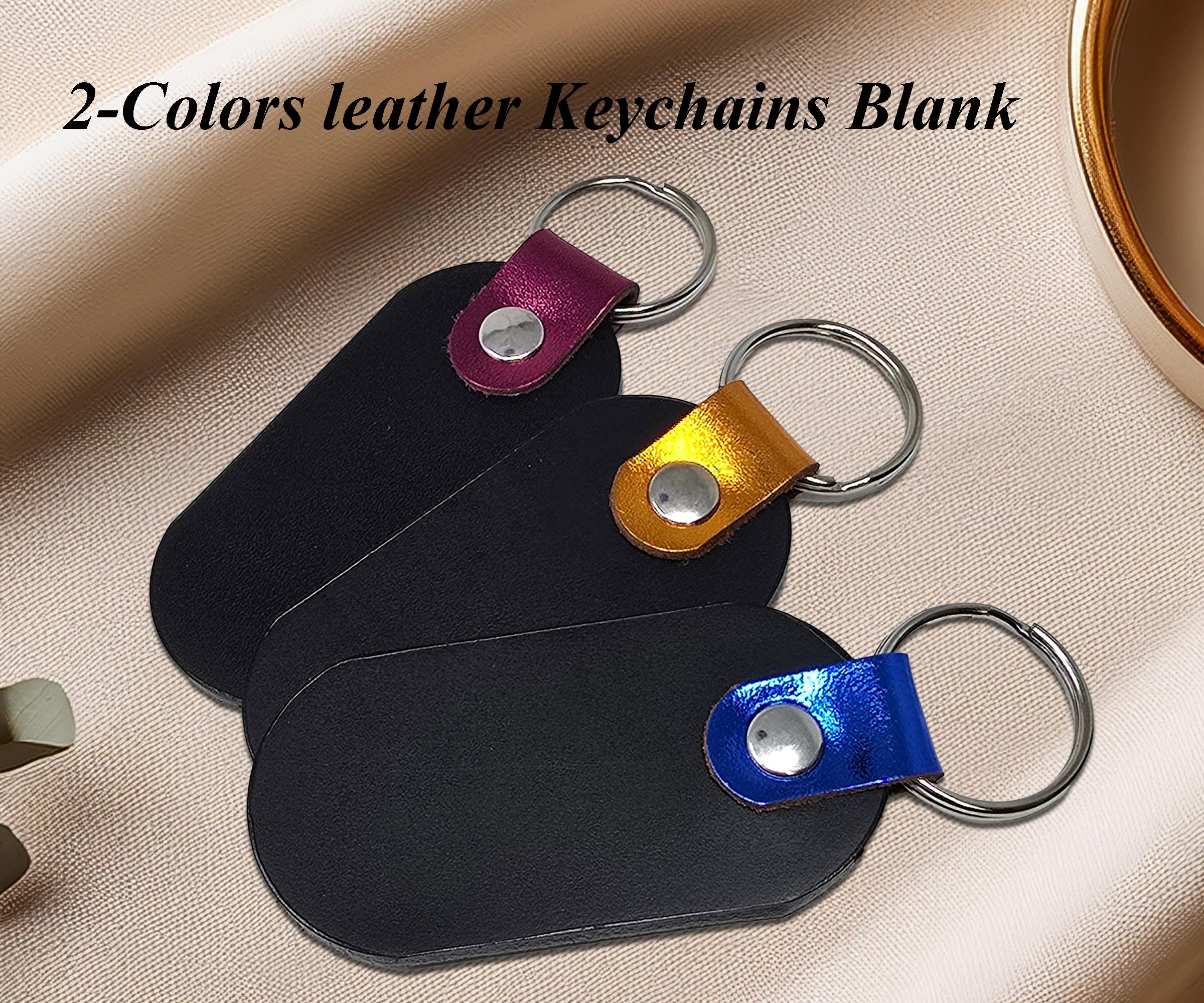 Blank Customizable Keychains Premium Leather Keychain Blanks for Engraving & Personalization – Pitka ...