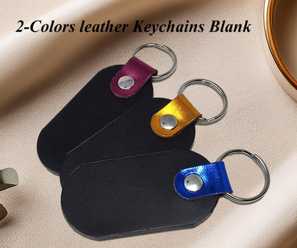 Premium Full Grain Leather Keychain Blanks for Personalization-10 Pack