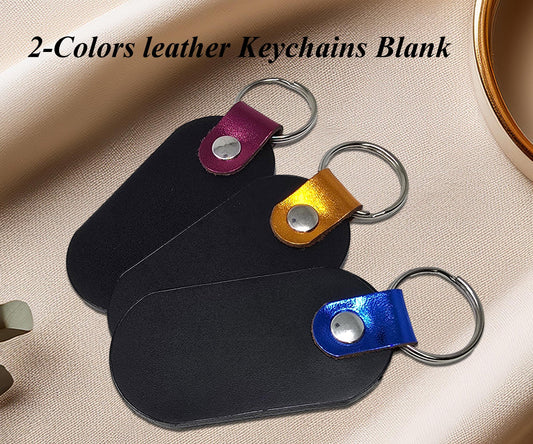 Premium Full Grain Leather Keychain Blanks for Personalization-10 Pack