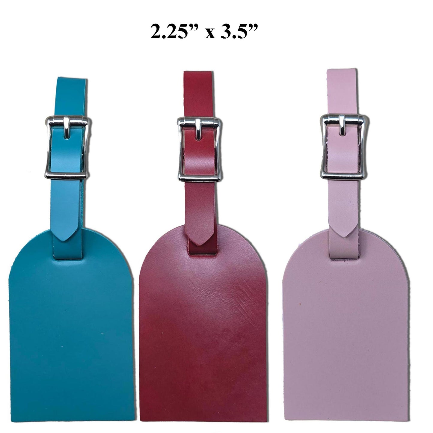 Engraving Ready Full Grain Leather Luggage Tags – 2.25" x 3.5", 15 Colors