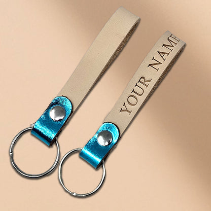 10 Pack Blank Vegetable Tanned Leather Keychains – 16 Metallic Leather Loop Colors