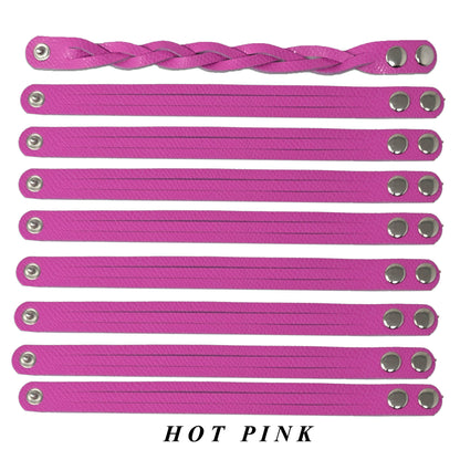 DIY Leather Bracelet Kit – 8 Pack Adjustable Mystery Braid Leather Wristband