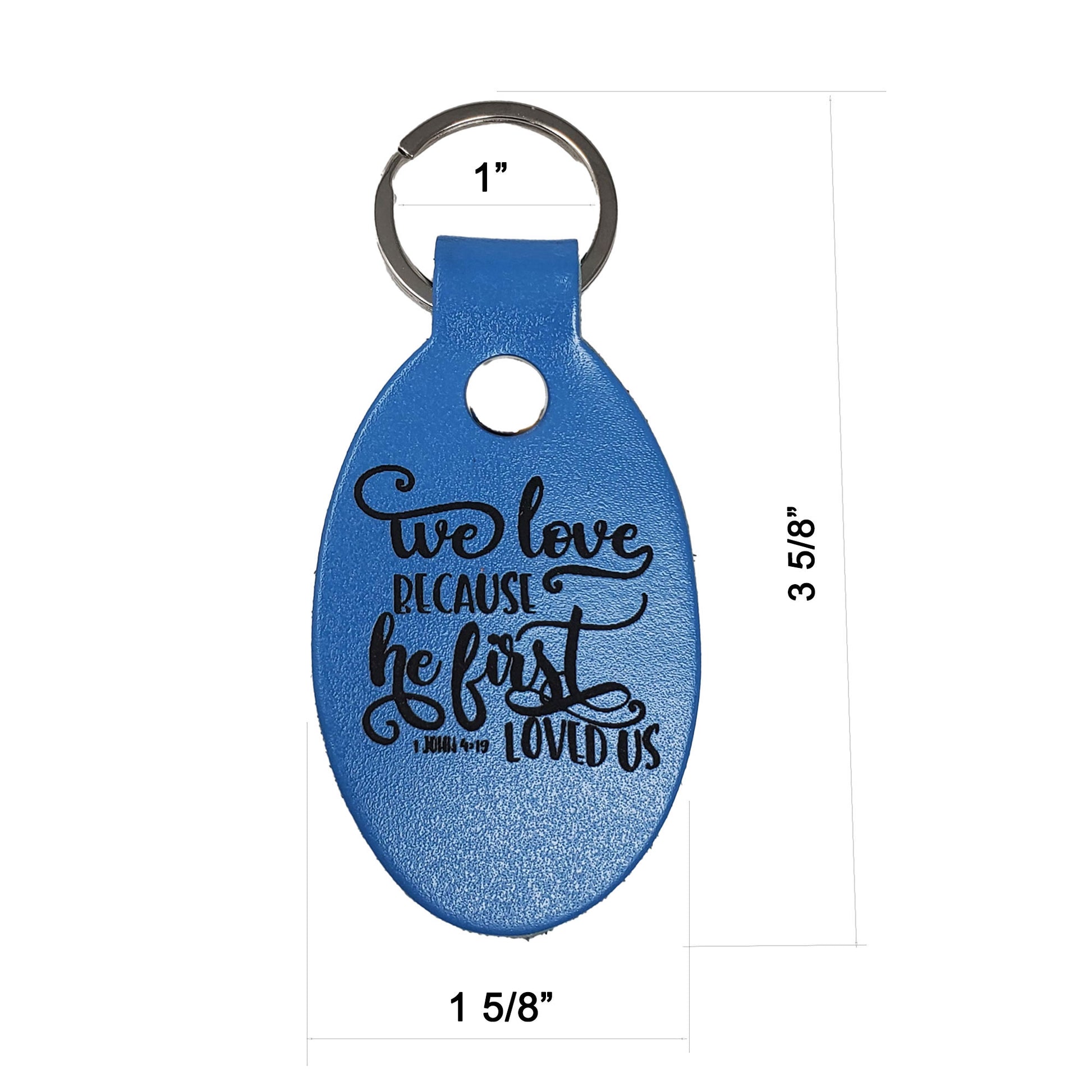 Oval leather keychain measurement