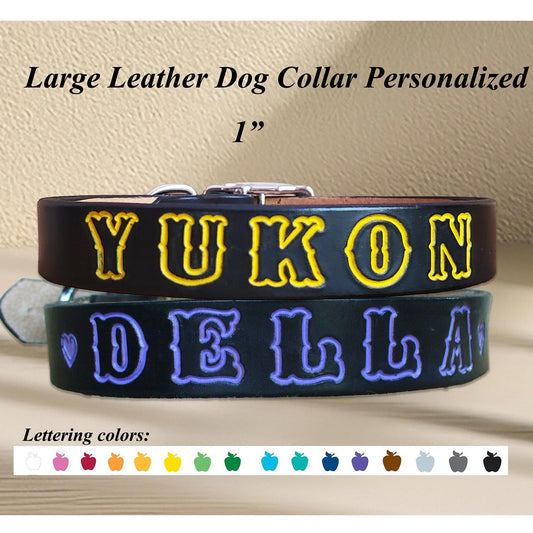 Custom Name Leather Dog Collar – Built Tough for Large Dogs