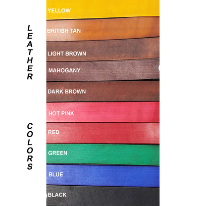 Vegetable Tanned Leather Keychains KIT Hand Dyed 3/4"-Pack of 10