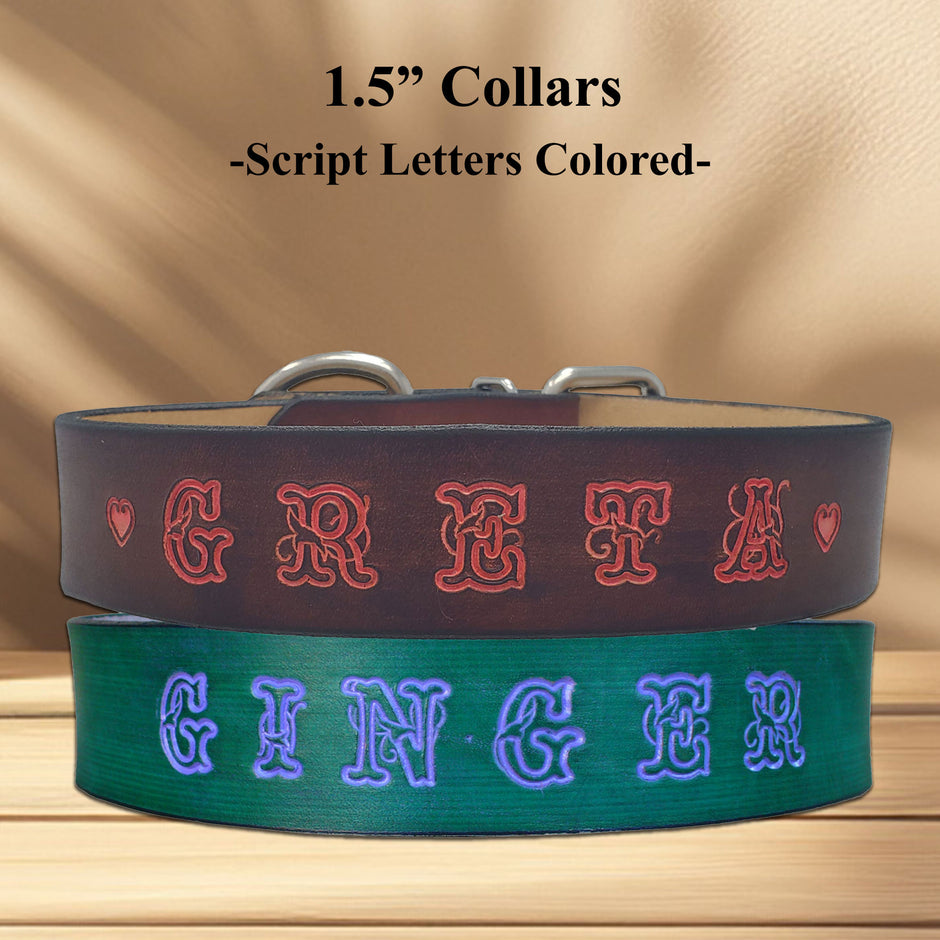 Custom Name Leather Dog Collars – Handmade for Puppies to XL Dogs ...
