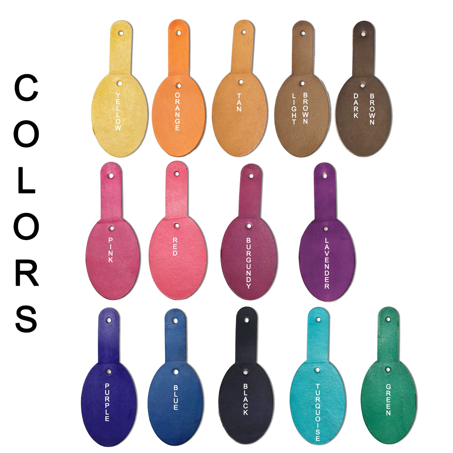 Leather Key Fobs DIY Kit – Hand Dyed Keychains with Hardware Included (14 Colors)