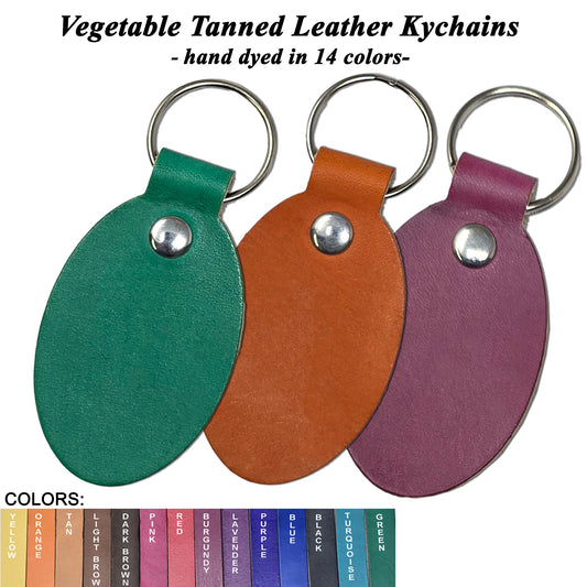 Hand Dyed Key Fobs in 14 Colors for Stamping, Engraving & Personalization-10 Pack