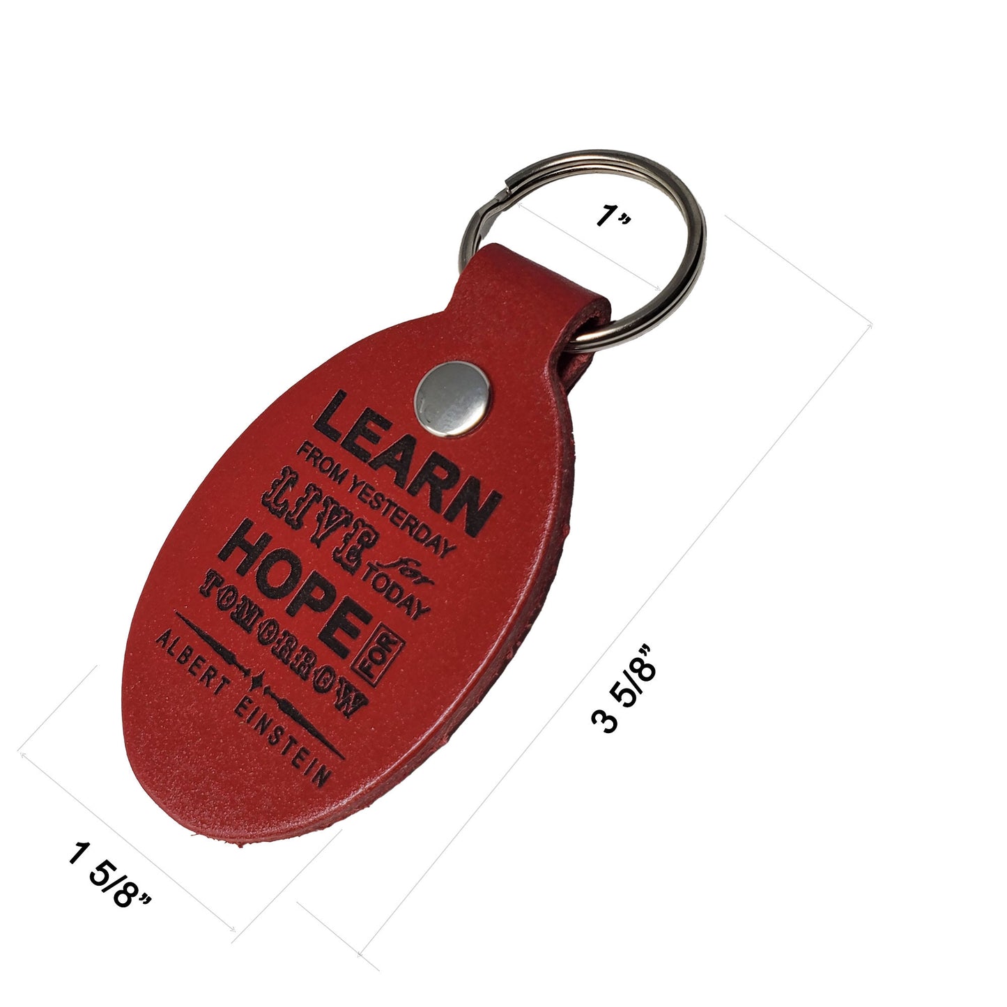 Motivational keychains laser engraved with inspiring quotes and designs for daily encouragement and positivity.