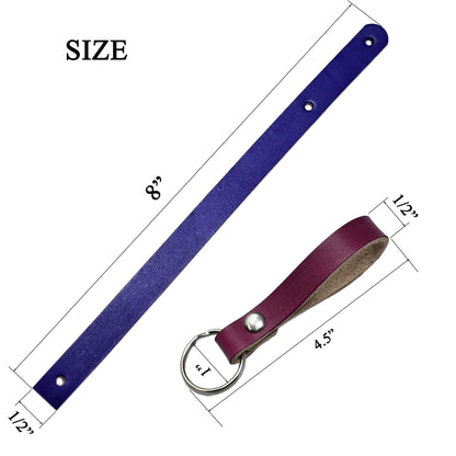 1/2" Vegetable Tanned Leather Keychain DIY Kit 10 Pack-Hand Dyed Leather-Hardware Included